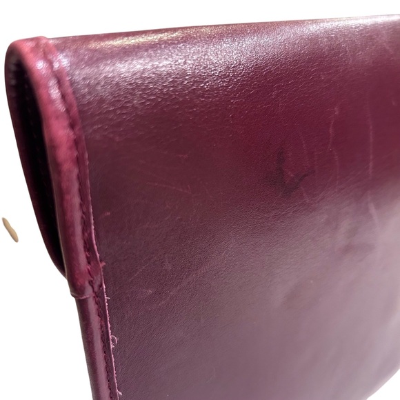 Vintage Christian Dior Clutch- Leather Burgundy - Picture 5 of 7